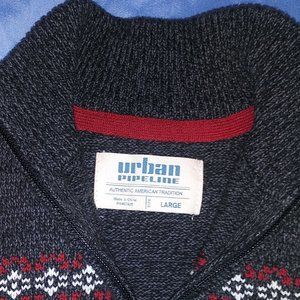 Urban Pipeline 1/4 Zip Sweater Boys Winter Snowflake Large L
